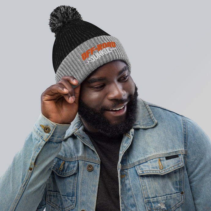 Off-Road Junkie Embroidered Pom-Pom Beanie