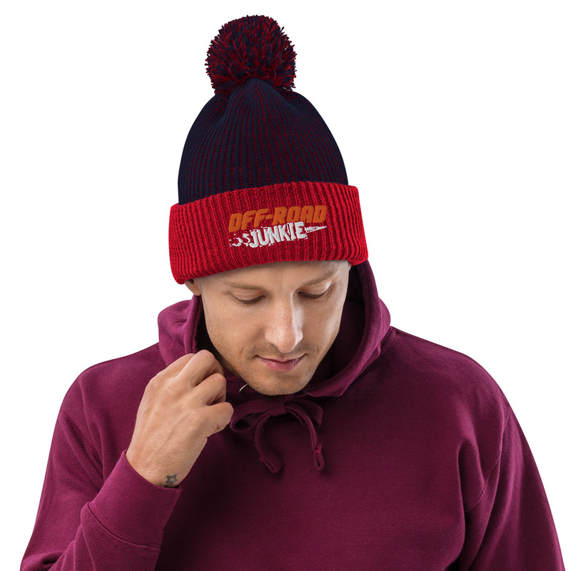 Load image into Gallery viewer, Off-Road Junkie Embroidered Pom-Pom Beanie
